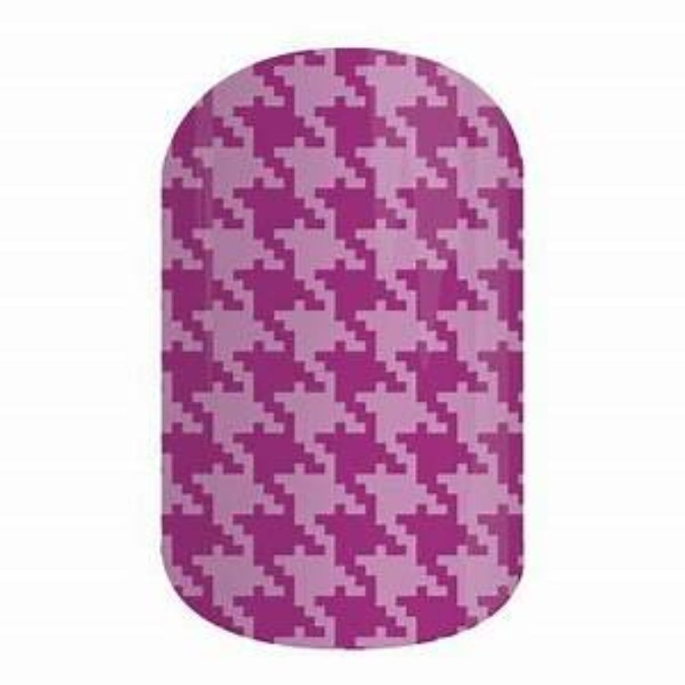 Jamberry Nail Wraps - Fuchsia Houndstooth